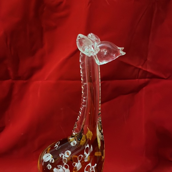 Blown 11” tall Murano glass giraffe, ginger color - Picture 5 of 9